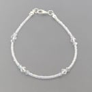 Preciosa clear Crystal Bicone and small seed bead bracelet
