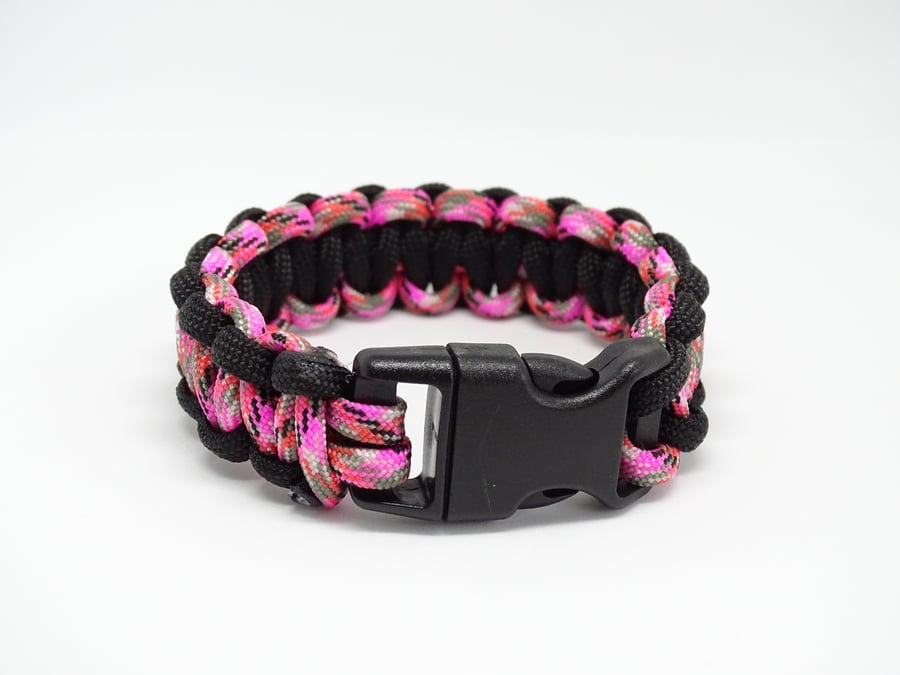 Pink & Black Paracord Bracelet