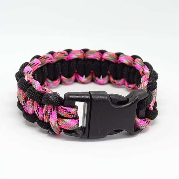 Pink & Black Paracord Bracelet