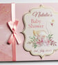 Swan princess baby shower guest book, pink and gold baby shower party book - Image 1