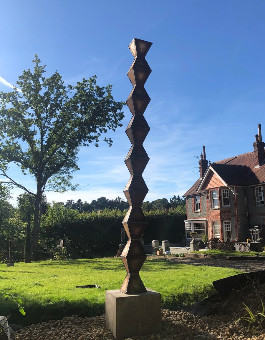 Garden sculpture, decoration, outdoor modern metal art - Steel stack large