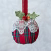  Tartan Christmas Pudding Decoration 