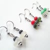 Sweet Little Seaglass Earrings with Coloured Glass Beads