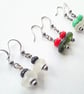 Sweet Little Seaglass Earrings with Coloured Glass Beads