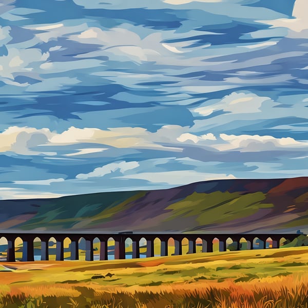 A4 Print Ribblehead Viaduct Yorkshire 