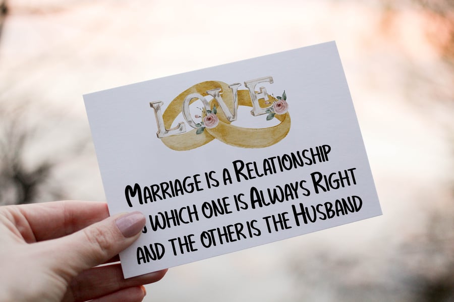 Marriage Is A Relationship Wedding Card, Wedding Day, Custom Wedding
