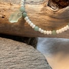 Bracelet - Seaglass, Amazonite and Pearly beads