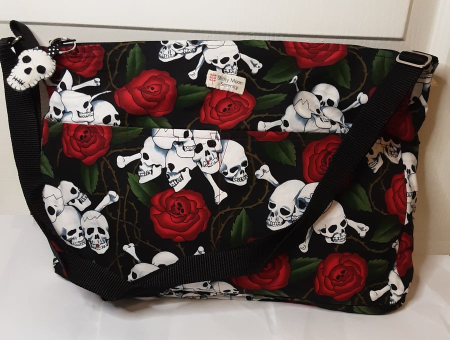 Large Tote Bag Skulls & Roses