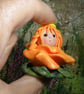 Tiny Blossom Gnome 'Marigold' flower tableau OOAK Sculpt by Ann Galvin - Image 7
