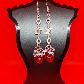 Barbed Wire Heart Earring