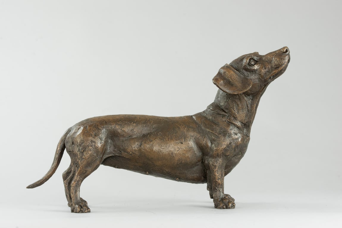 Standing Dachshund Statue Bronze Resin Garden Sculpture