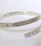 Dot and Triangle Pattern Bangle, Recycled Sterling Silver, Hand Stamped  - Image 1