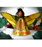 Large: Yellow Tin Angel Christmas tree topper - Image 1
