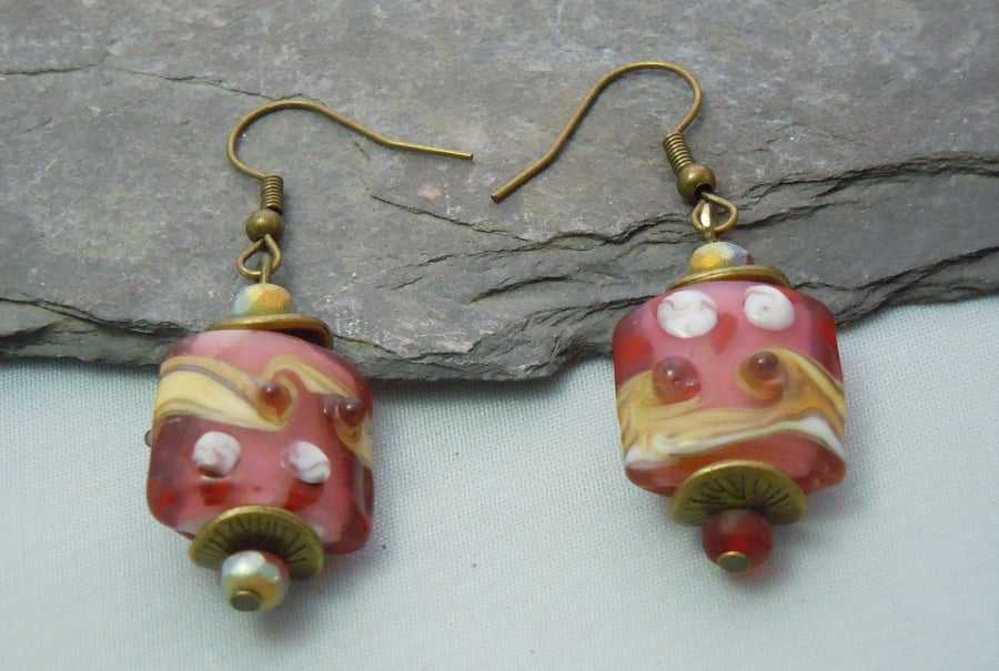 Artisan Lampwork bead earrings