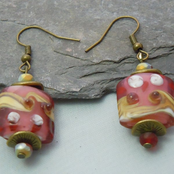 Artisan Lampwork bead earrings