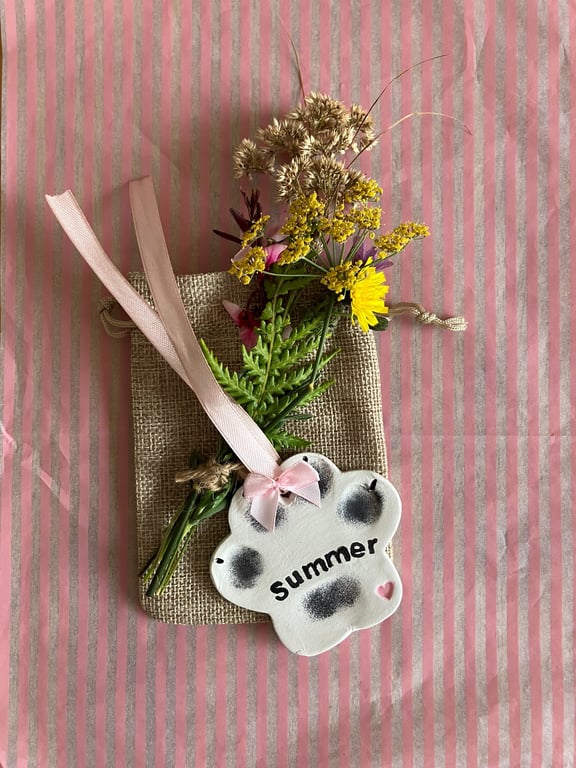 Clay Paw Print Keepsake- Handcrafted and Personal