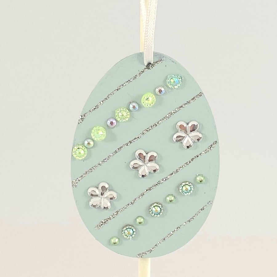 Easter egg decoration - hanging jewelled egg, handmade