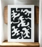 Blob 1 Monochrome Abstract Art Ink - Image 6