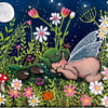 Sleeping Baby Fairy Acrylic Original Painting 'Away With The Faeries'