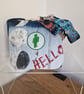 Handmade Alien & Moon Upcycled Denim Crossbody Bag