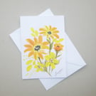 original art hand painted floral blank card ( ref FA 220 A1 )