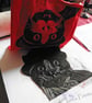 Steampunk Cat Pink Tote Hand Printed Turquoise Mini Tote Shopping Bag - Image 4