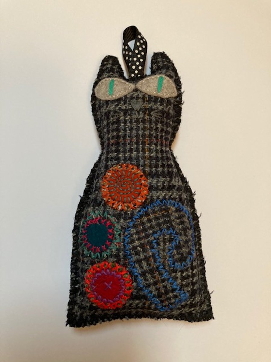 Cat shaped , Krazy Katz, dried lavender filled hanging house decoration