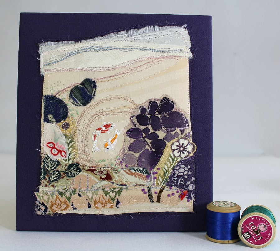 Japanese Pond Textile Art Picture