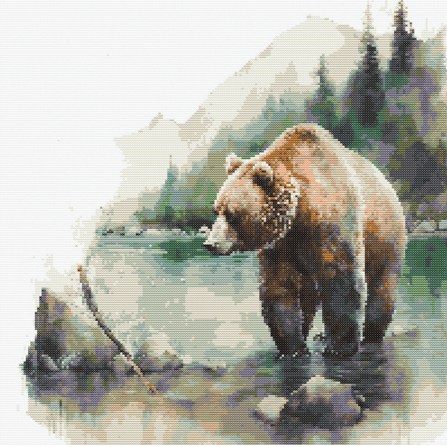 WILD BEAR - Cross Stitch Pattern - Cross Stitch Chart