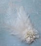 Pale Ivory Ostrich Feather Regency Style Bridal Headpiece Fascinator