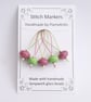 Lampwork Stitch Markers - Wicked Pinks and Greens