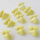 Bunny rabbit buttons yellow animal buttons 15mm