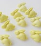 Bunny rabbit buttons yellow animal buttons 15mm