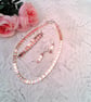 Jewellery Set with Rose Gold and Silver Plated Chevron Metal Beads, Gift for Her - Image 1