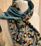 Liberty of London Print Long Scarf.Cotton Tana Lawn and Velvet  