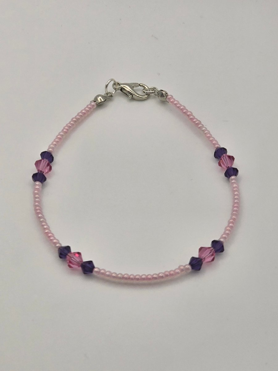 Preciosa Crystal Bicone bracelet - Pink and Purple