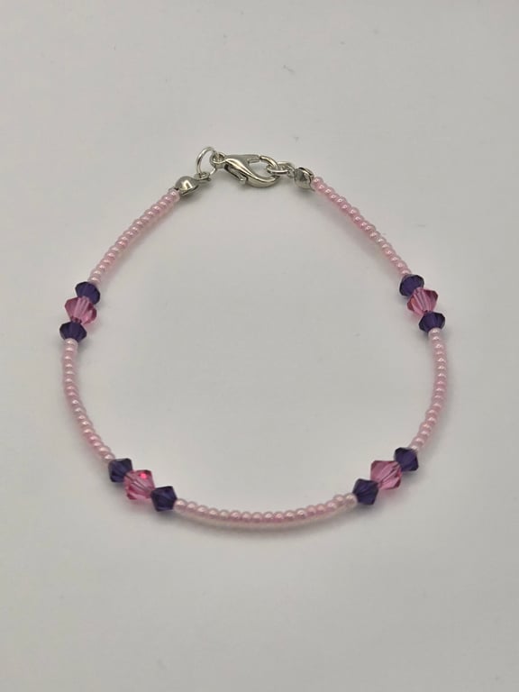 Preciosa Crystal Bicone bracelet - Pink and Purple
