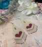 Boho Heart Beaded Fringe Earrings, glass beaded dangle earrings, gift for her - Image 4