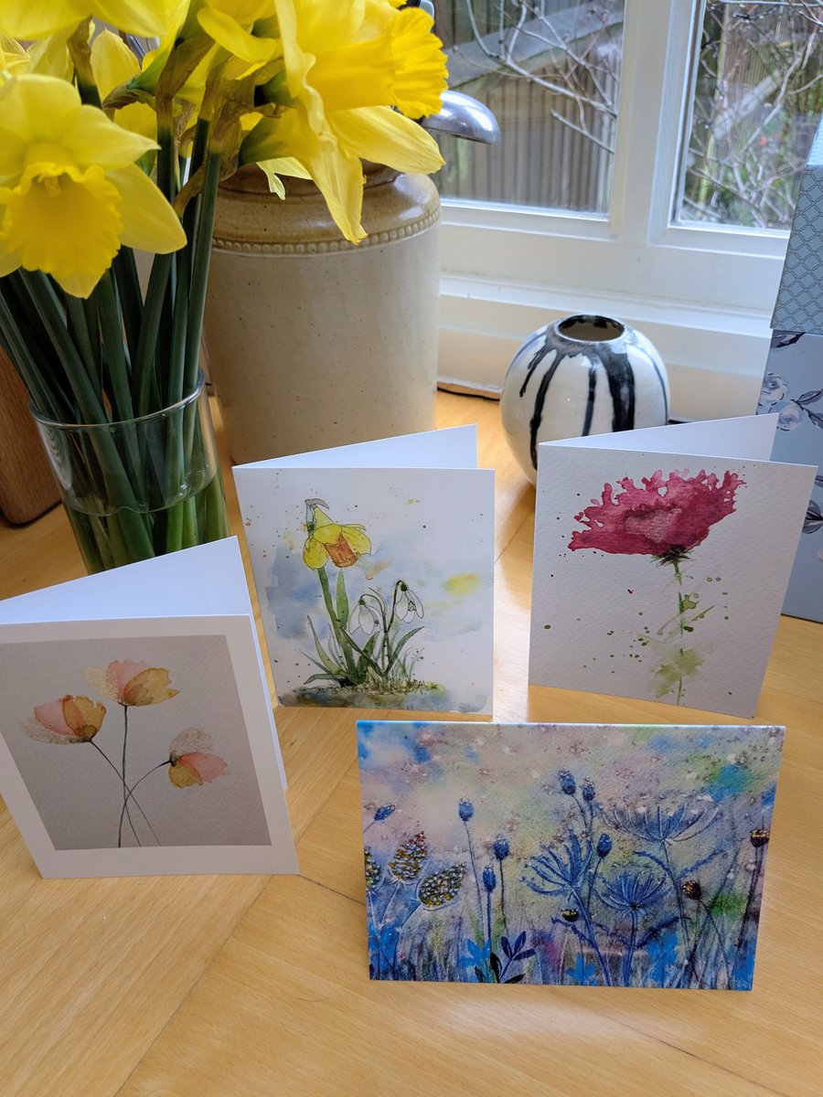 Notecards set, 4 original designs inspired by nature