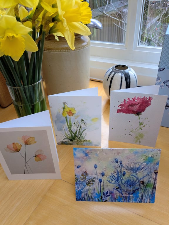 Notecards set, 4 original designs inspired by nature