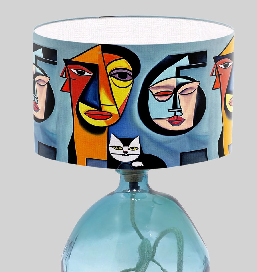 Picasso Modern Art Lampshade, Colourful Lampshade, Abstract Art Print Lampshade