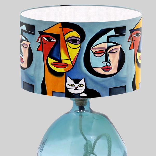 Picasso Modern Art Lampshade, Colourful Lampshade, Abstract Art Print Lampshade