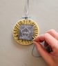 Dragonfly embroidered mini hoop, handmade hanging decoration - Image 10
