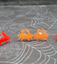 Resin Crab Stud Earrings, Glitter Sparkle Finish - Image 1