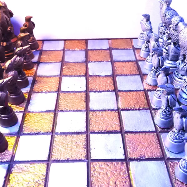 Chess Set British Birds themed, made to order