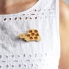 Laser Cut Wooden Turtle Brooch