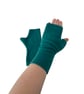 Teal blue fingerless wrist warmer gloves Warm texting gloves Fleece mittens