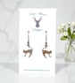 Charm Earrings - Stretching Cat