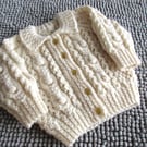 16" Cream Aran Jacket with Collar