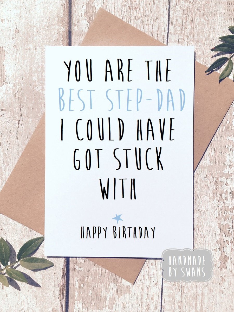 Step dad birthday card, funny step dad card, card for step dad birthday, funny d